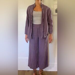 Linenfox Lyn Shirt & Ocean Pant in dusty lavender size XS